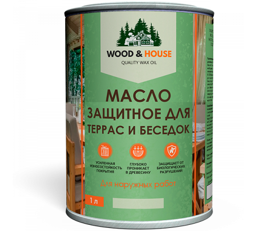 Заказать МАСЛО ЗАЩИТНОЕ ДЛЯ ТЕРРАС И БЕСЕДОК WOOD & HOUSE в Самаре, Самарская область
